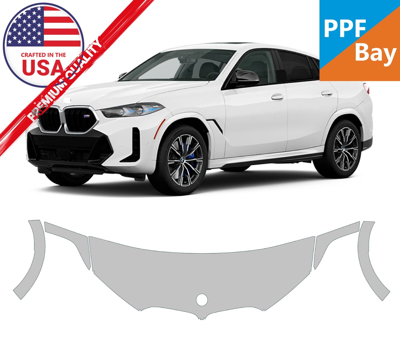 For BMW X6 2024-2025 Hood/Fender 24″ Paint Protection Film PreCut Kit PPF