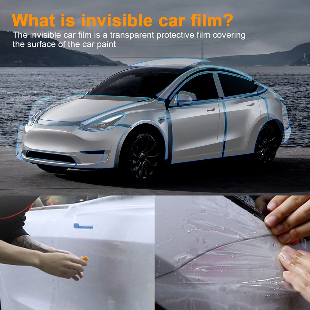 Car Front Bumper Precut Paint Protection Film Clear for Tesla Model Y 2020-2024