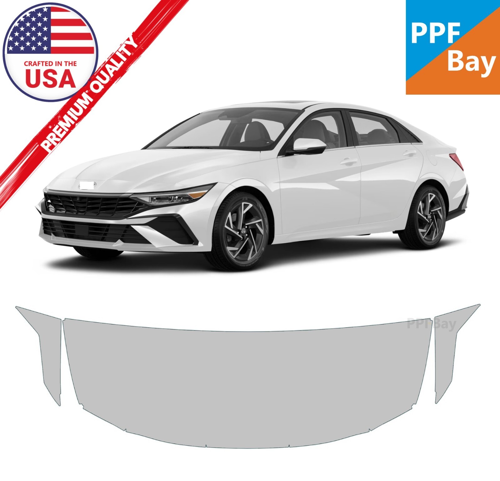 For Hyundai Elantra 2024-2025 Hood/Fender Paint Protection Film PreCutKit PPF