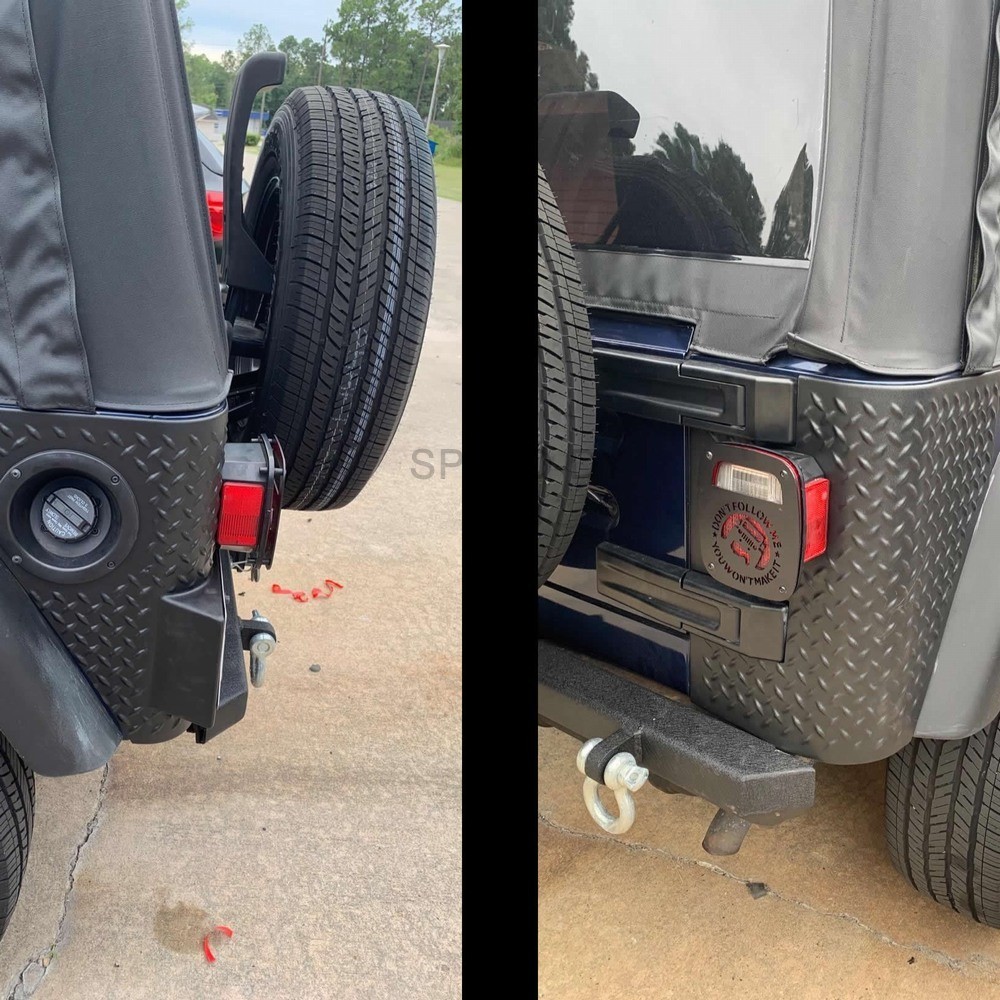 2X Black Rear Body Corner Quarter Panel Guards Armors Kit For Jeep Wrangler TJ