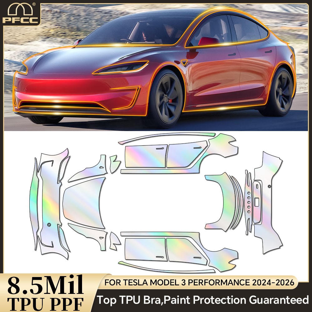 Tesla Model 3 Performance 24-26 Full Car Precut Paint Protection Film Gloss PPF