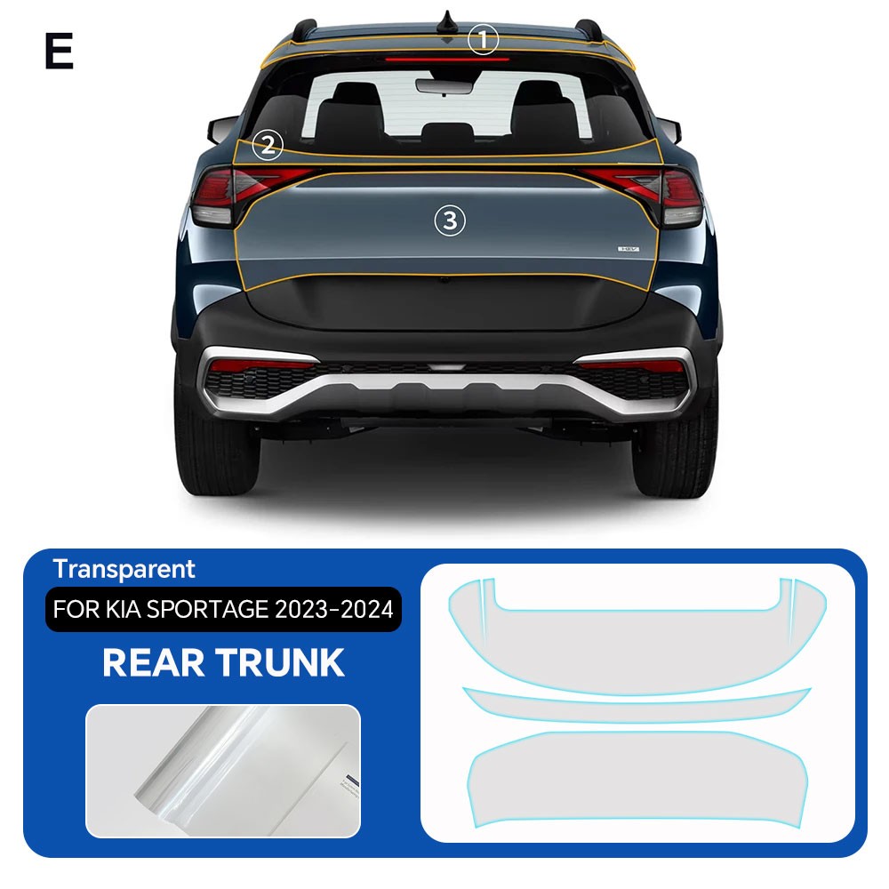 Rear Bumper For KIA Sportage 2023-2024 Precut Paint Protection Film Clear PPF