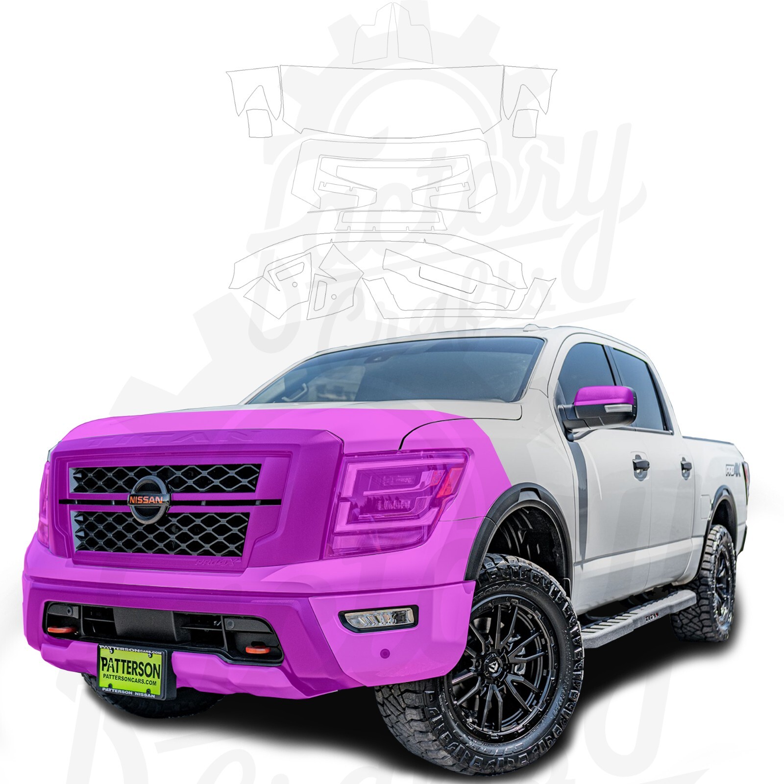 Stone Guard Paint Protection Film Clear Bra PPF For Nissan Titan XD 20-21 FBHLK