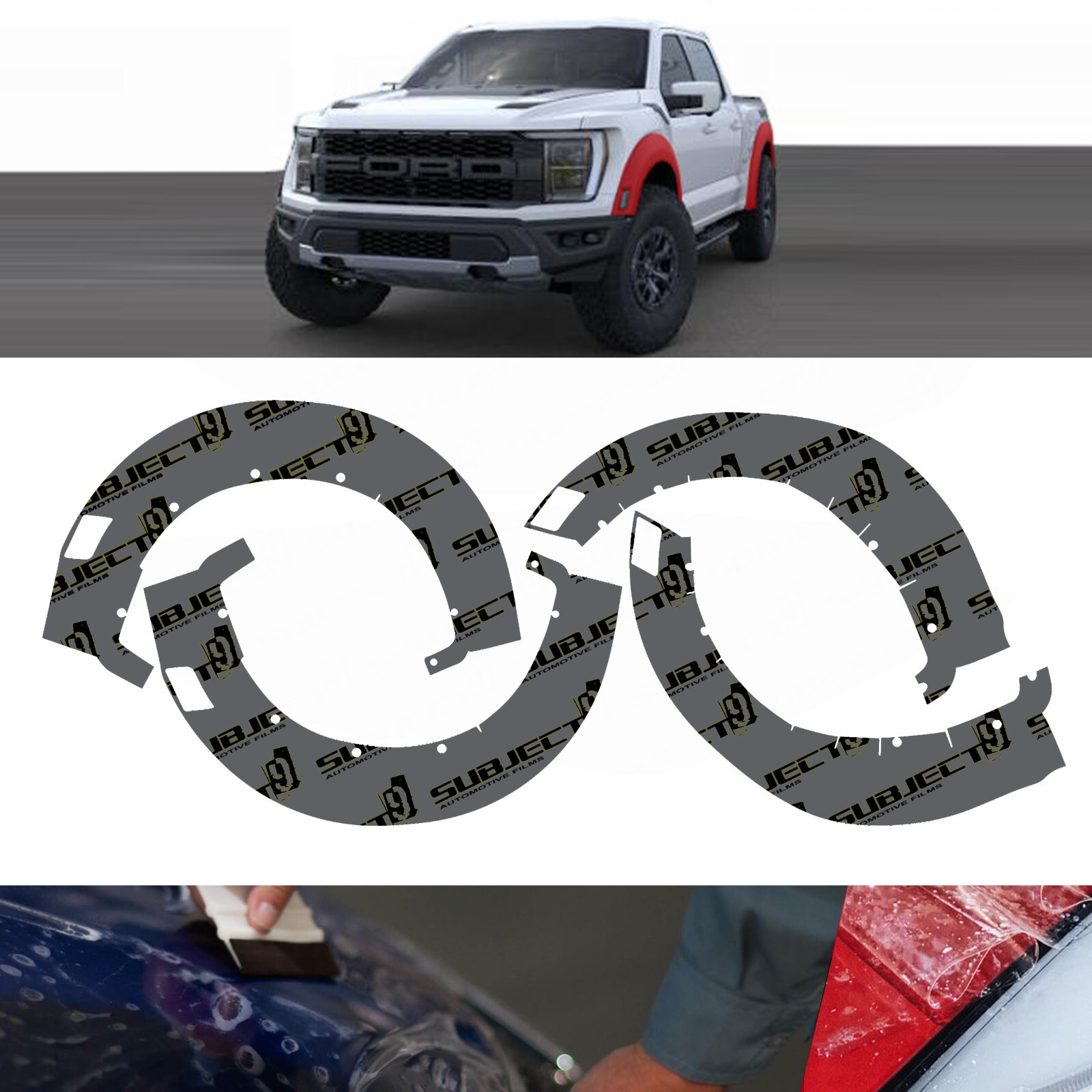 2021-2023 Ford F-150 Raptor Pre-Cut Fender Flare Paint Protection Clear Film PPF