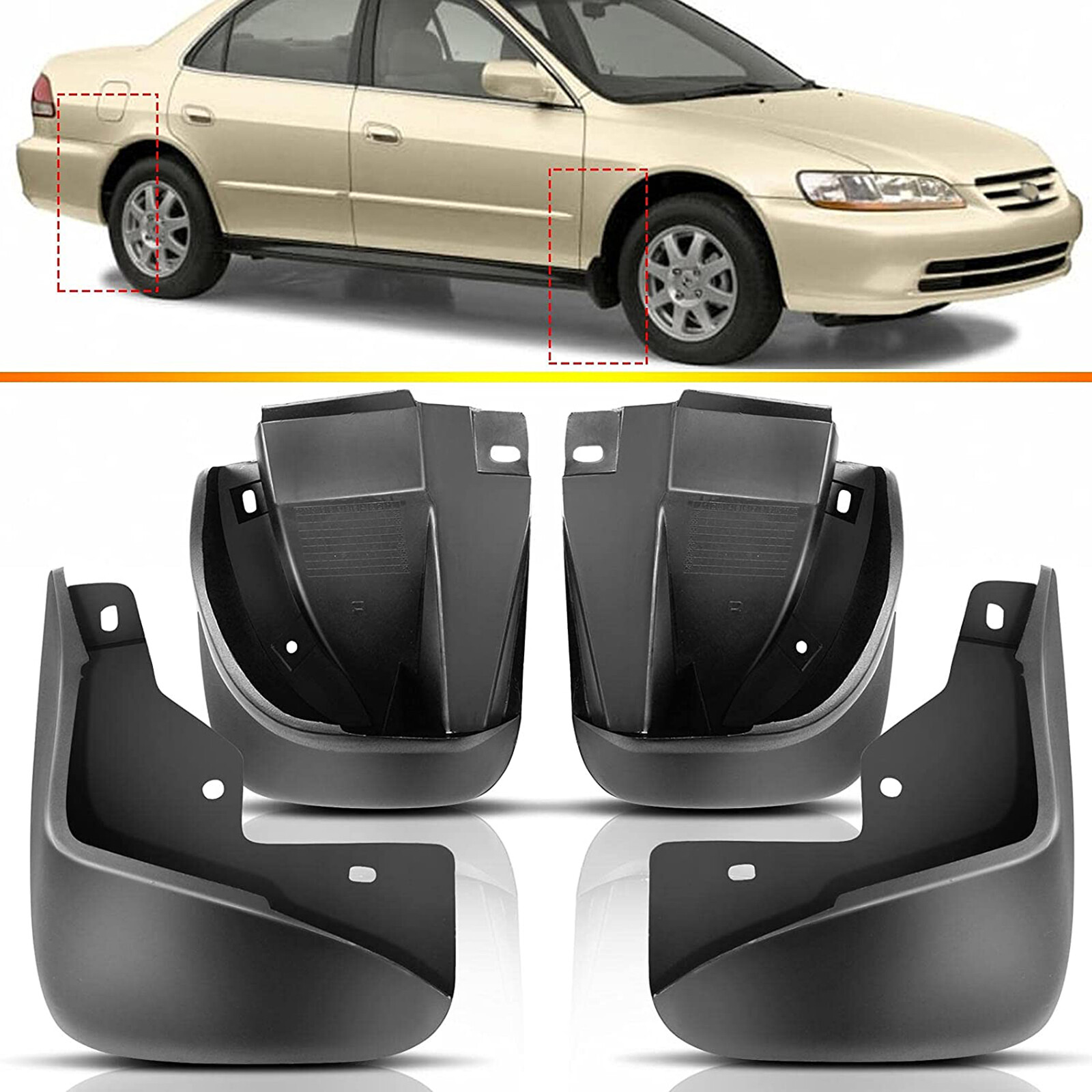 4x Splash Guards Mud Flaps Mudguard Mudflaps Fender for Honda Accord 1998-2002
