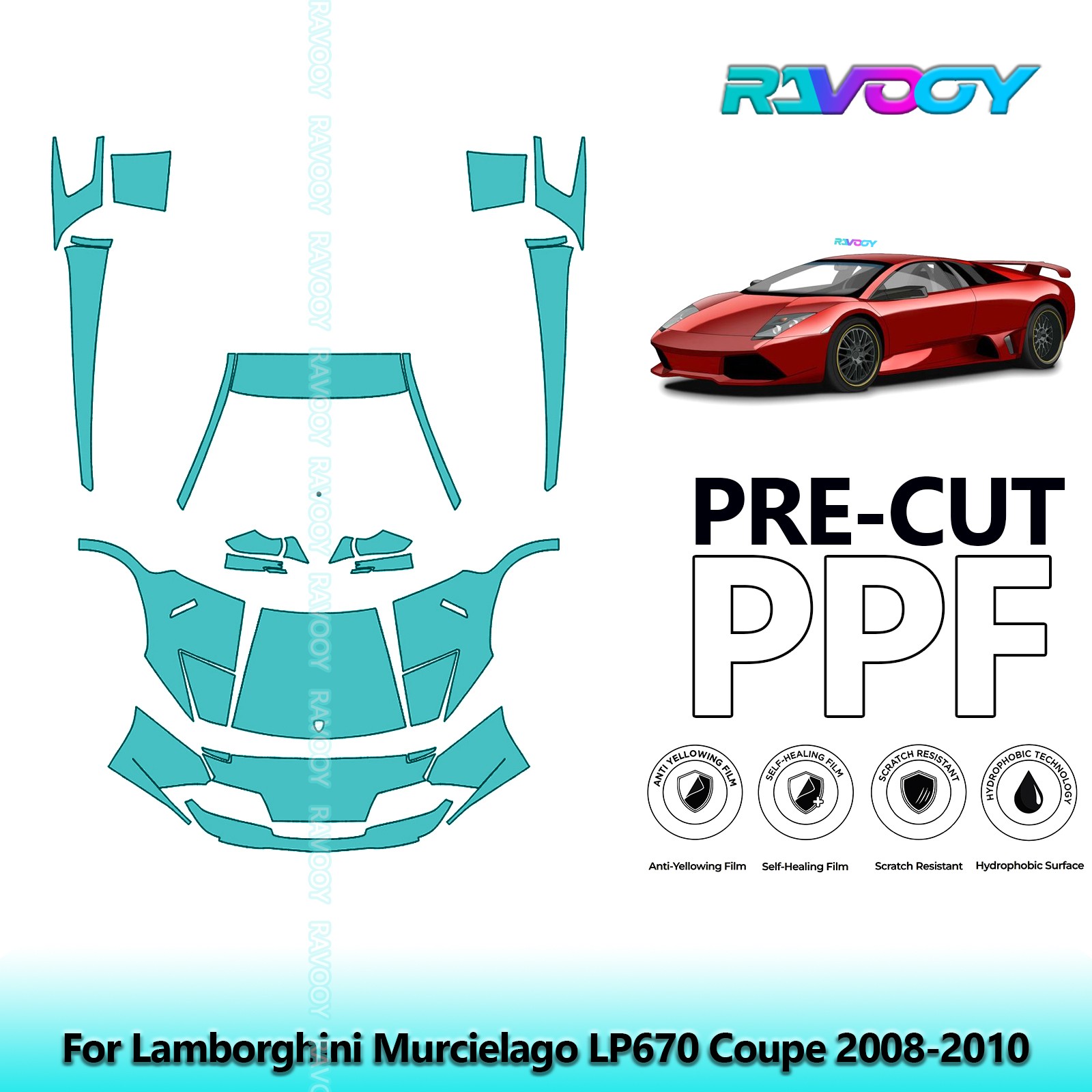 Paint Protection Film PPF For Lamborghini Murcielago LP670 Coupe 2008-2010