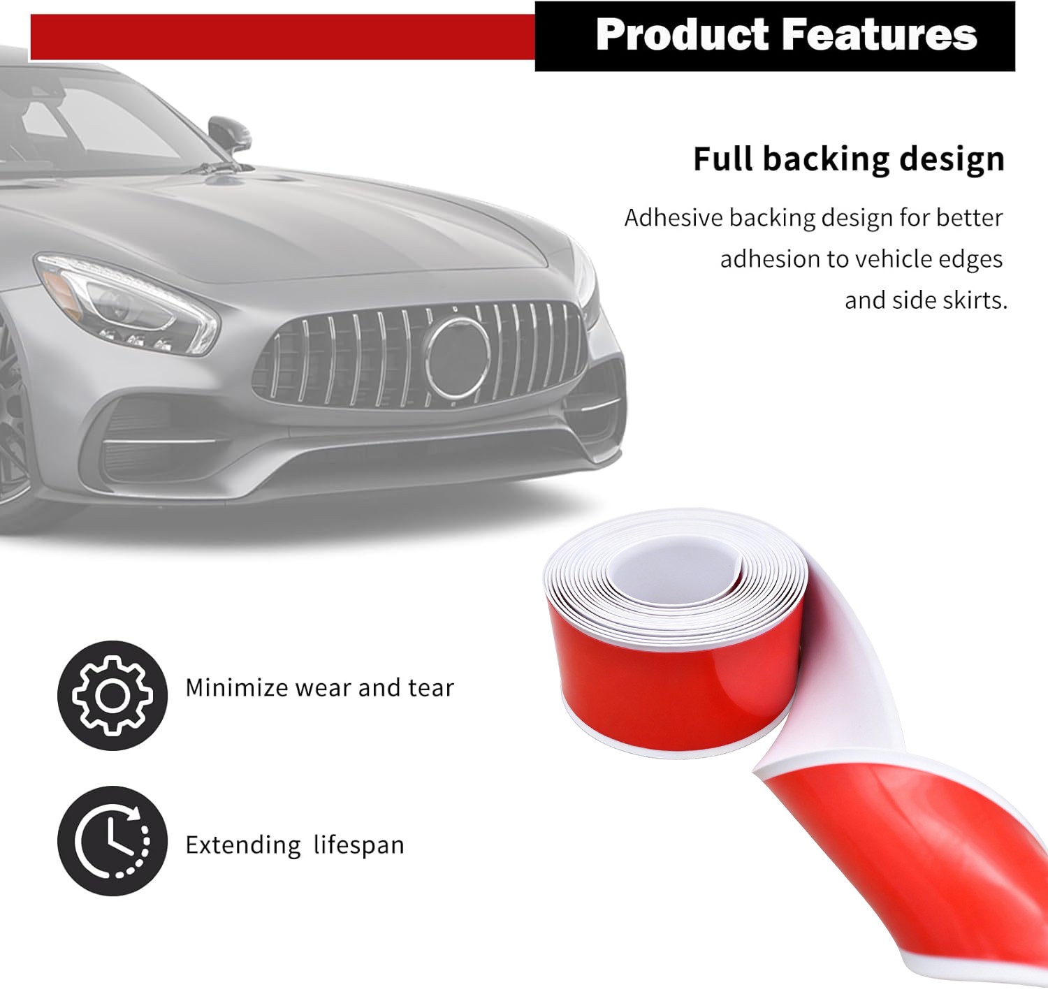 For Chevrolet Vehicle Rubber Side Skirt Rocker Panel Trim Bumper Protector Strip