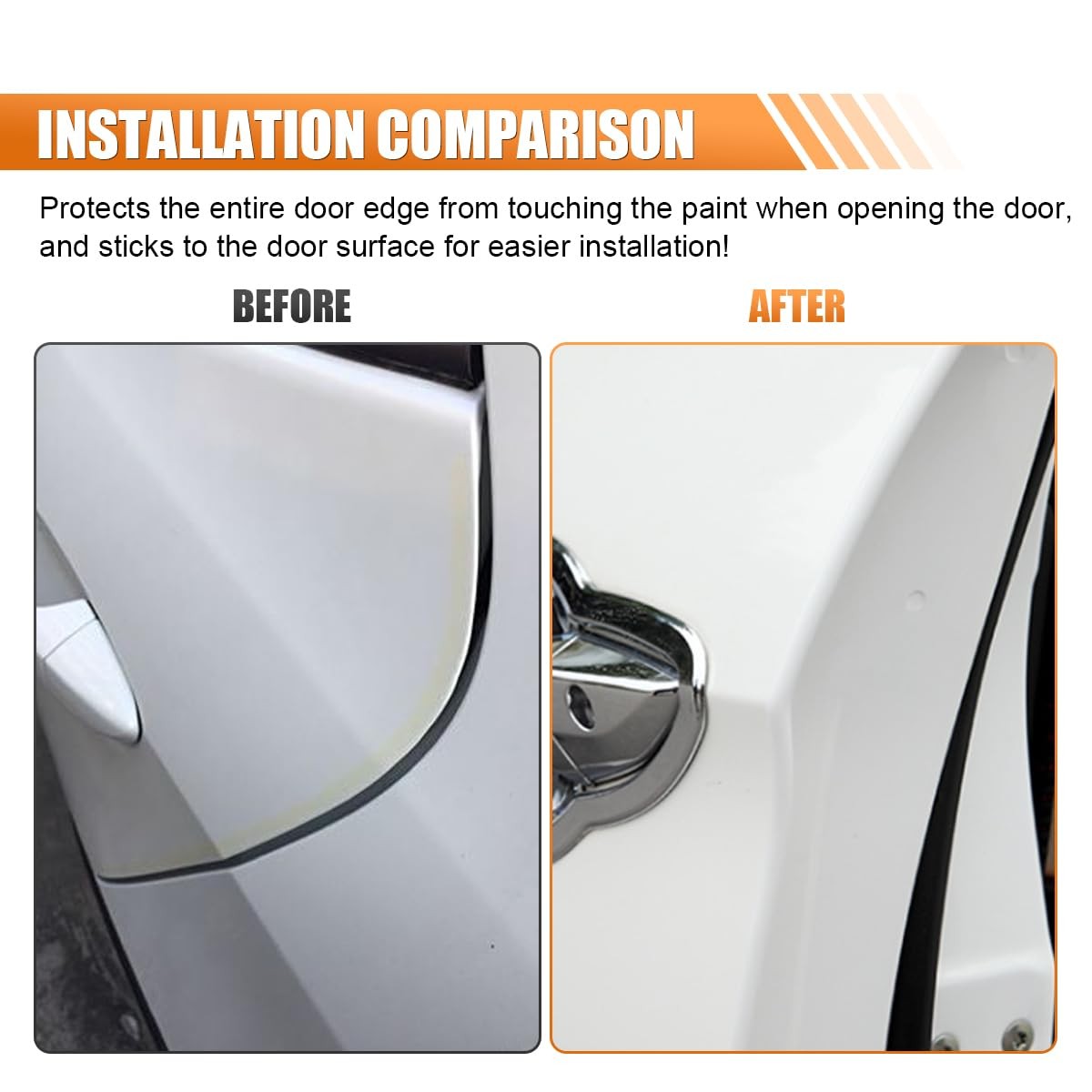 16Ft/5M Car Door Edge Guards, U Shape Trim 19.68 inch, White