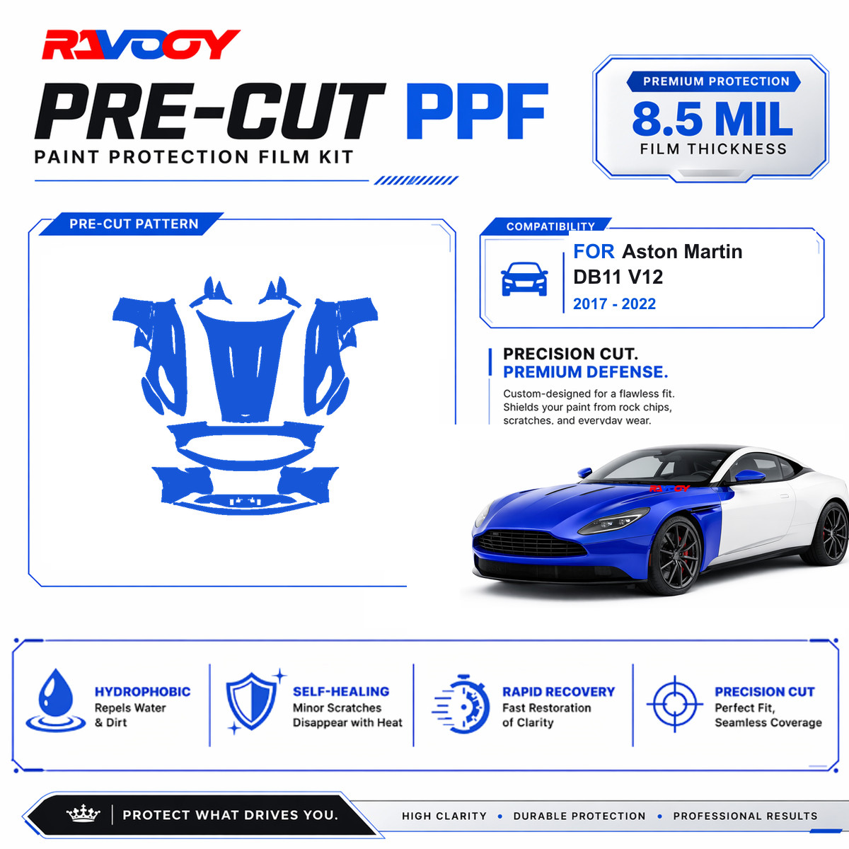 Precut PPF Clear Bra Kit For Aston Martin DB11 V12 2017-2022