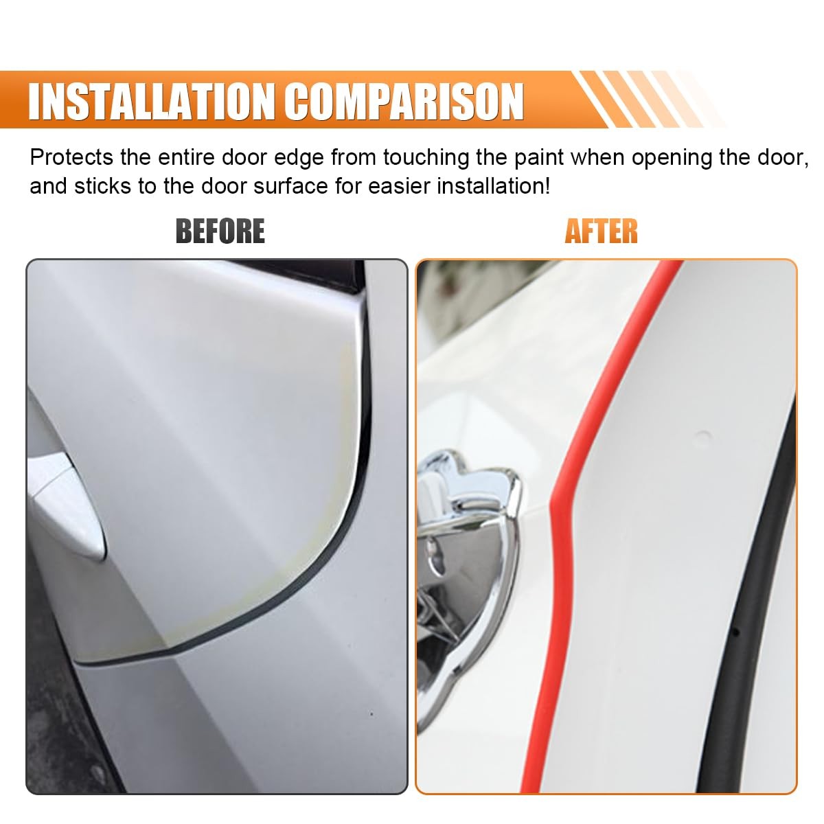 16Ft/5M Car Door Edge Guards, U Shape Trim 19.68 inch, Red
