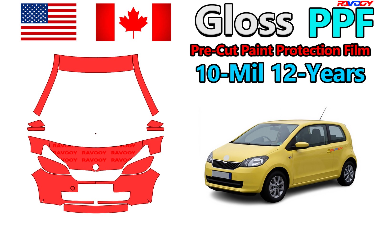 reCut PPF Paint Protection Film For Skoda Citigo Sport Hatchback 2011-2017