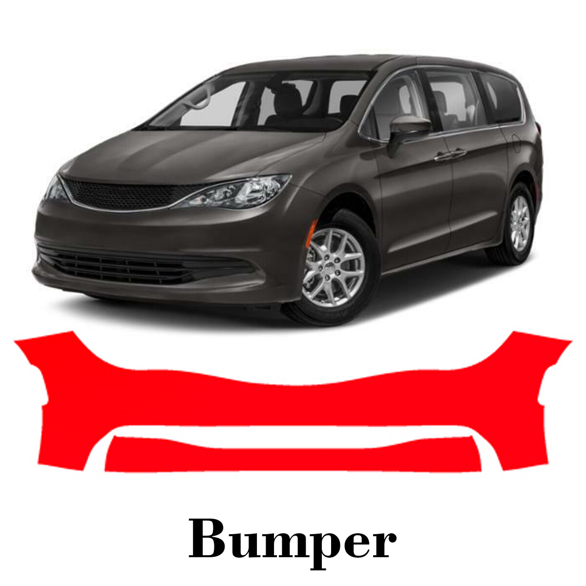 Front bumper PreCut PPF Paint Protection Film For Chrysler Pacifica 2017-2020