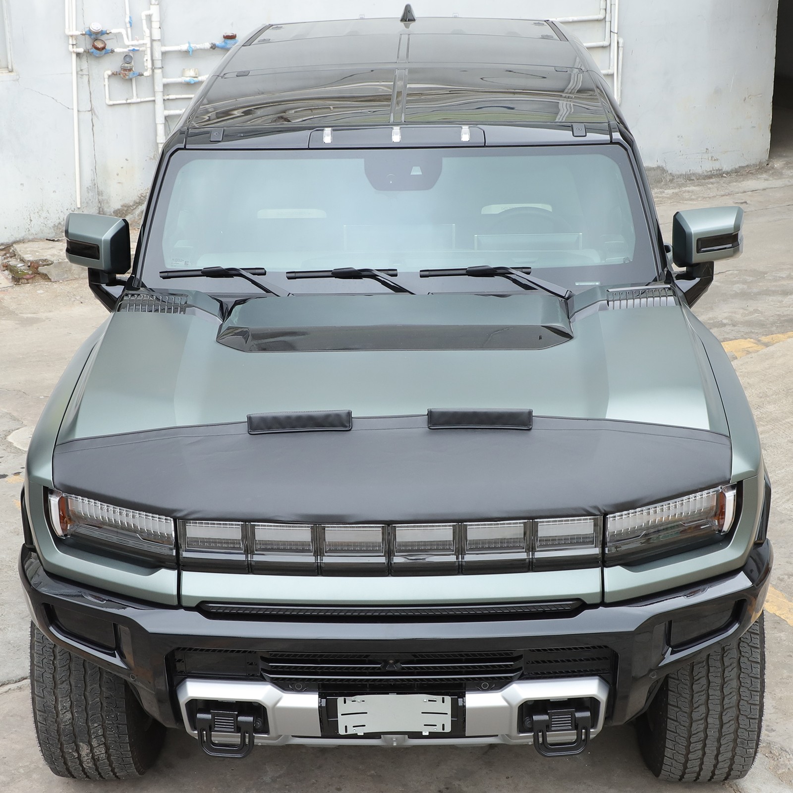 PU Leather Hood Bra Protection Stone Bug Deflector Guard Fits Hummer EV 2024+