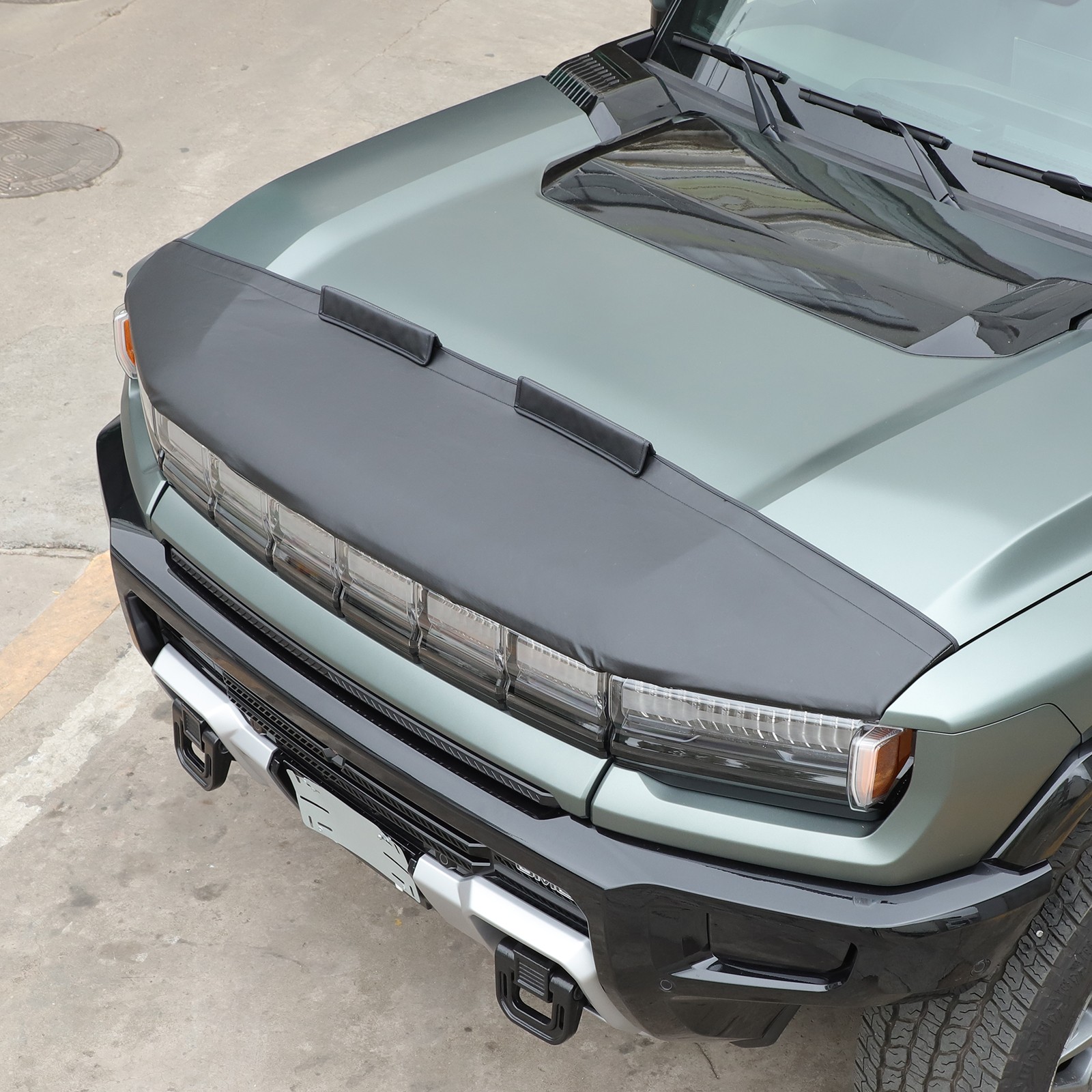 PU Leather Hood Bra Protection Stone Bug Deflector Guard Fits Hummer EV 2024+