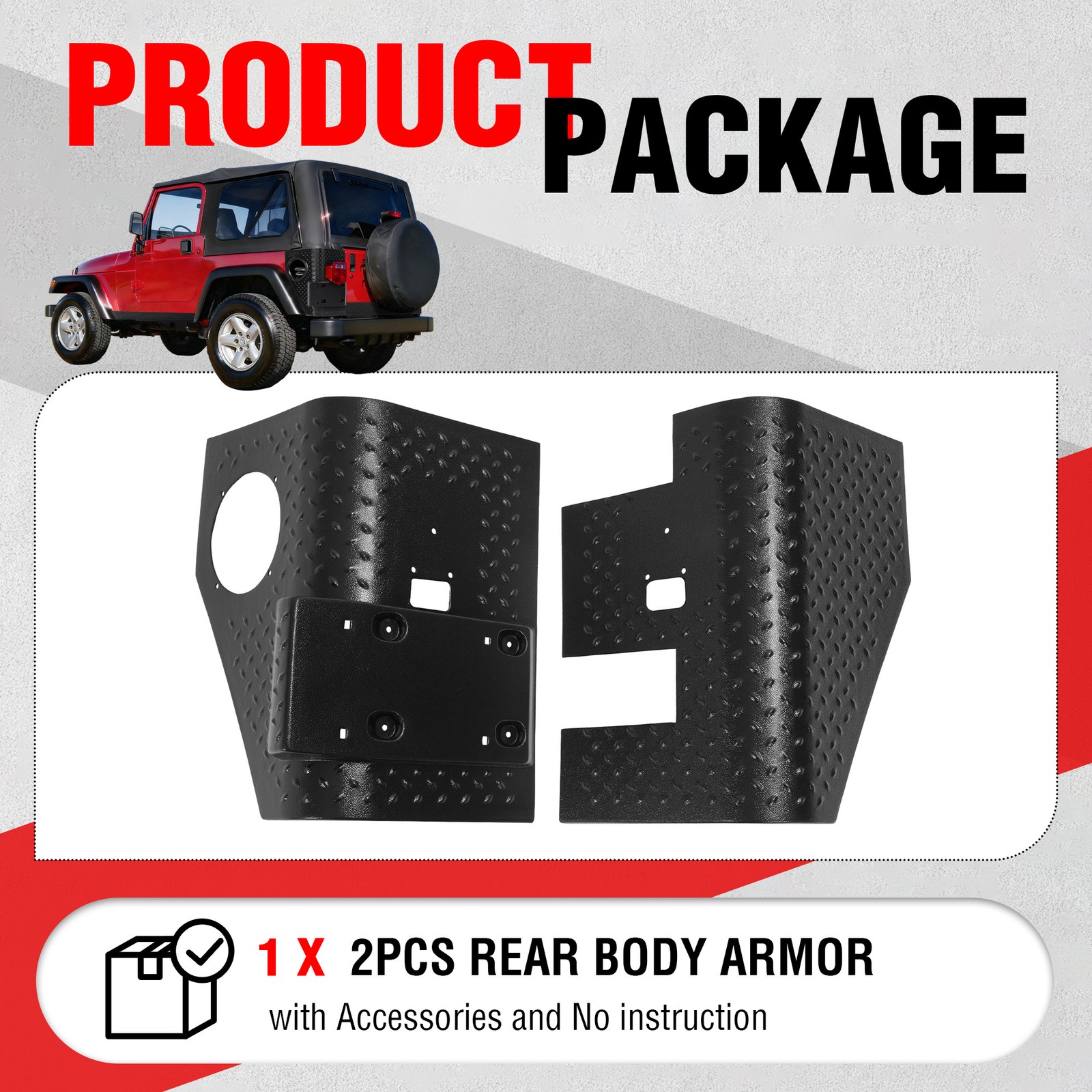 Rear Body Armor Corner Guards Cover For 1997-2006 JEEP WRANGLER TJ LH&RH