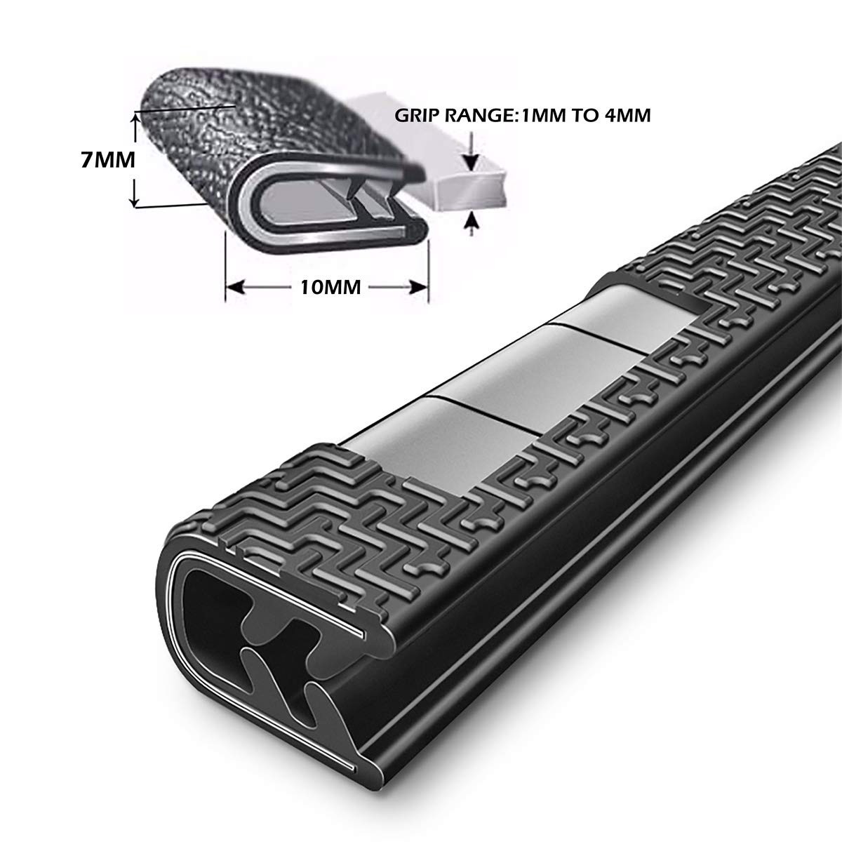 MYFAMIREA 33Ft(10M) Long Car Door Edge Guards, U Shape Trim 33FT, Black