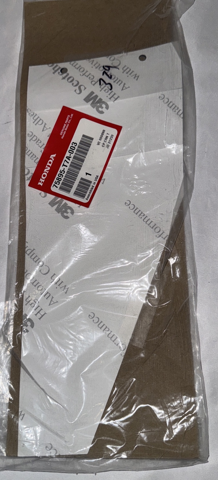 New OEM Genuine Honda Rear Left Door Protection Tape 75895T7A003