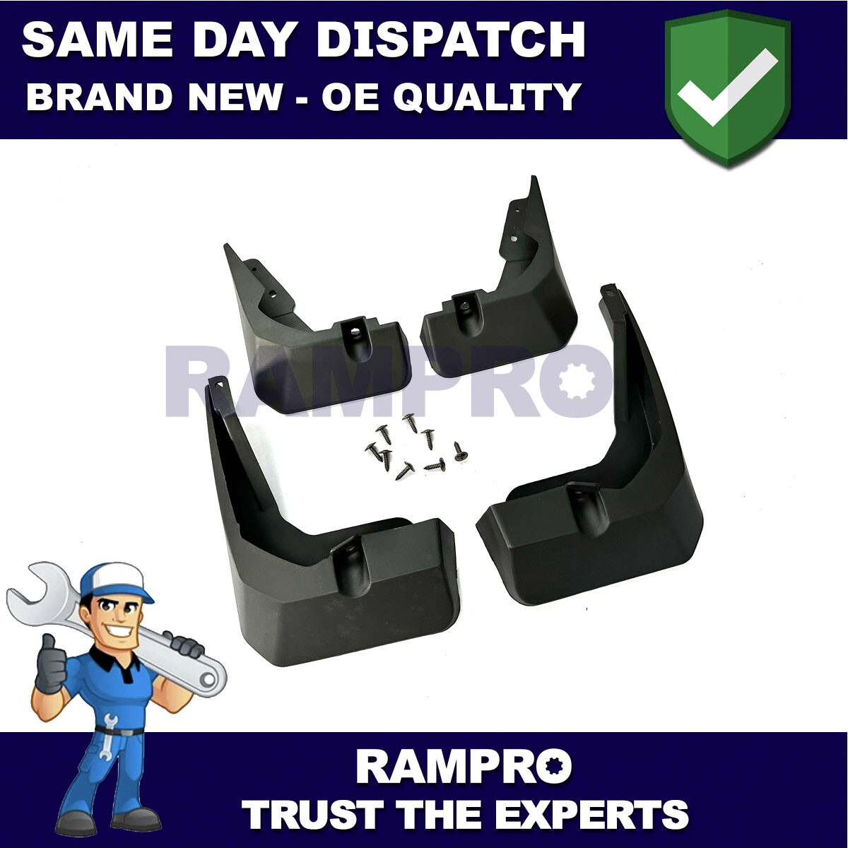 Tailored Mud Flaps Set of 4 For Ford Focus Saloon 2012-2018 Rampro