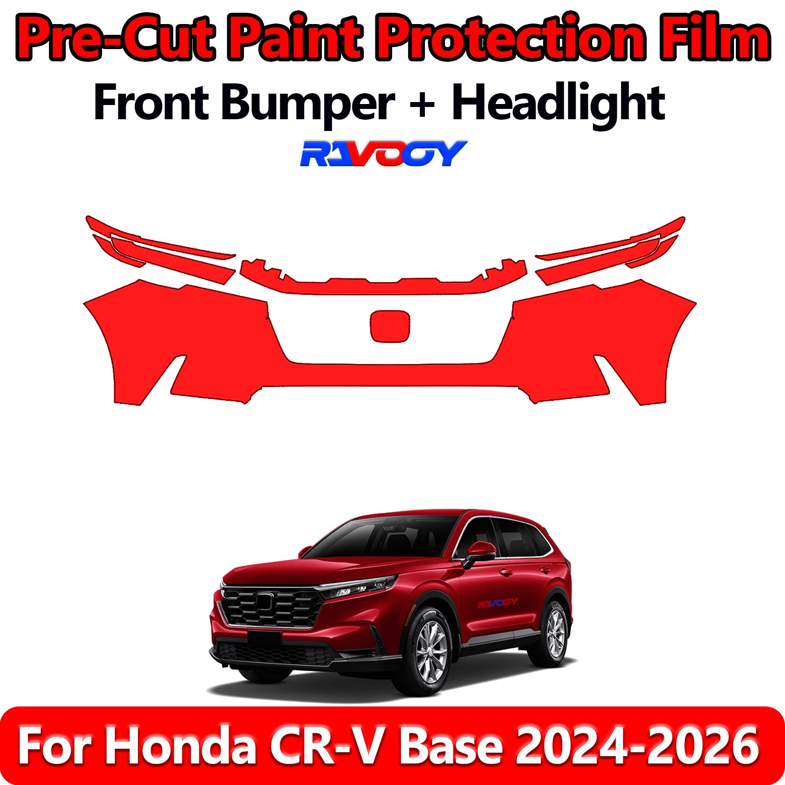 8.5Mil PreCut Front Bumper PPF Kit Film For Honda CR-V Base 2024-2026