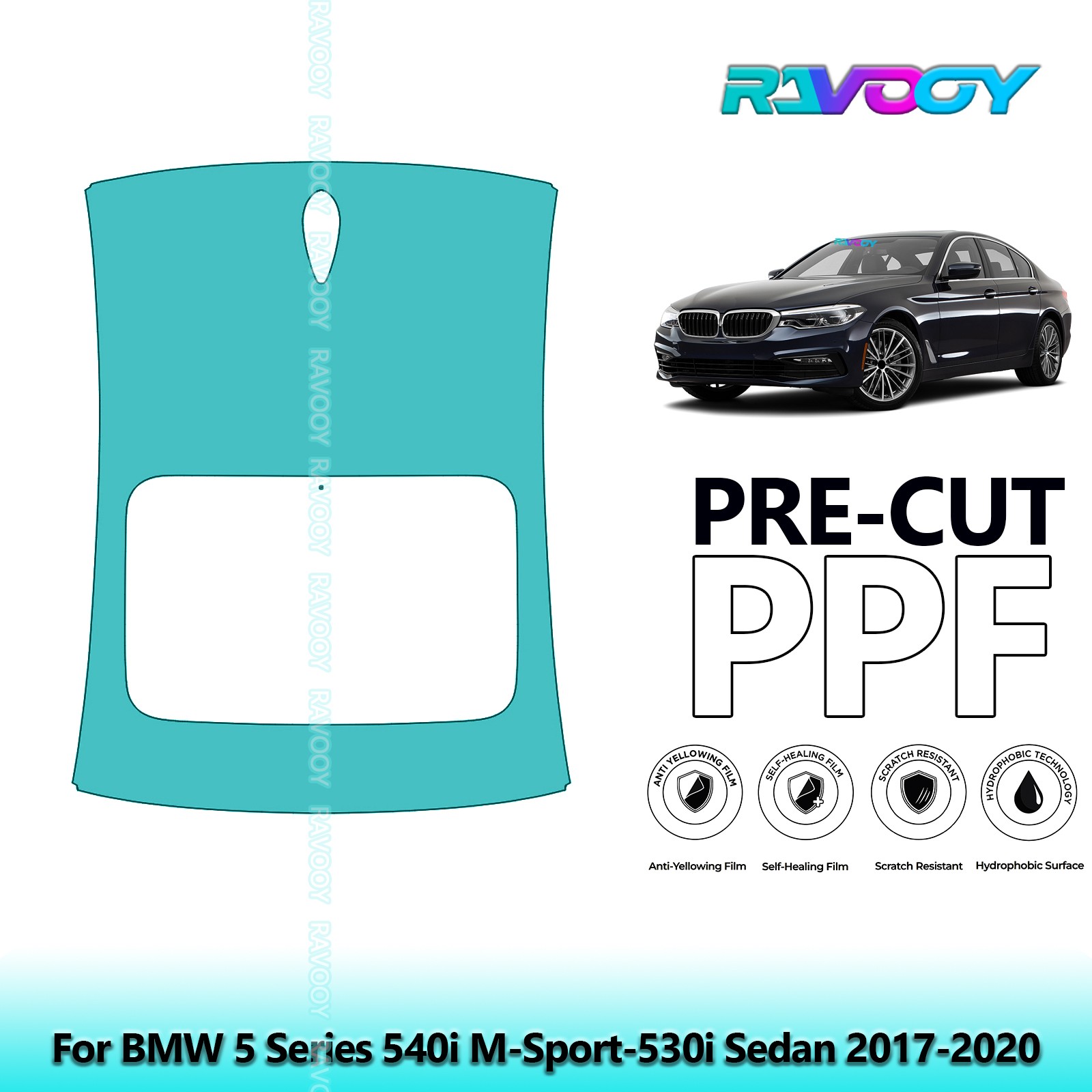 Paint Protection PPF Kit For BMW 5 Series 540i M-Sport-530i Sedan 2017-2020