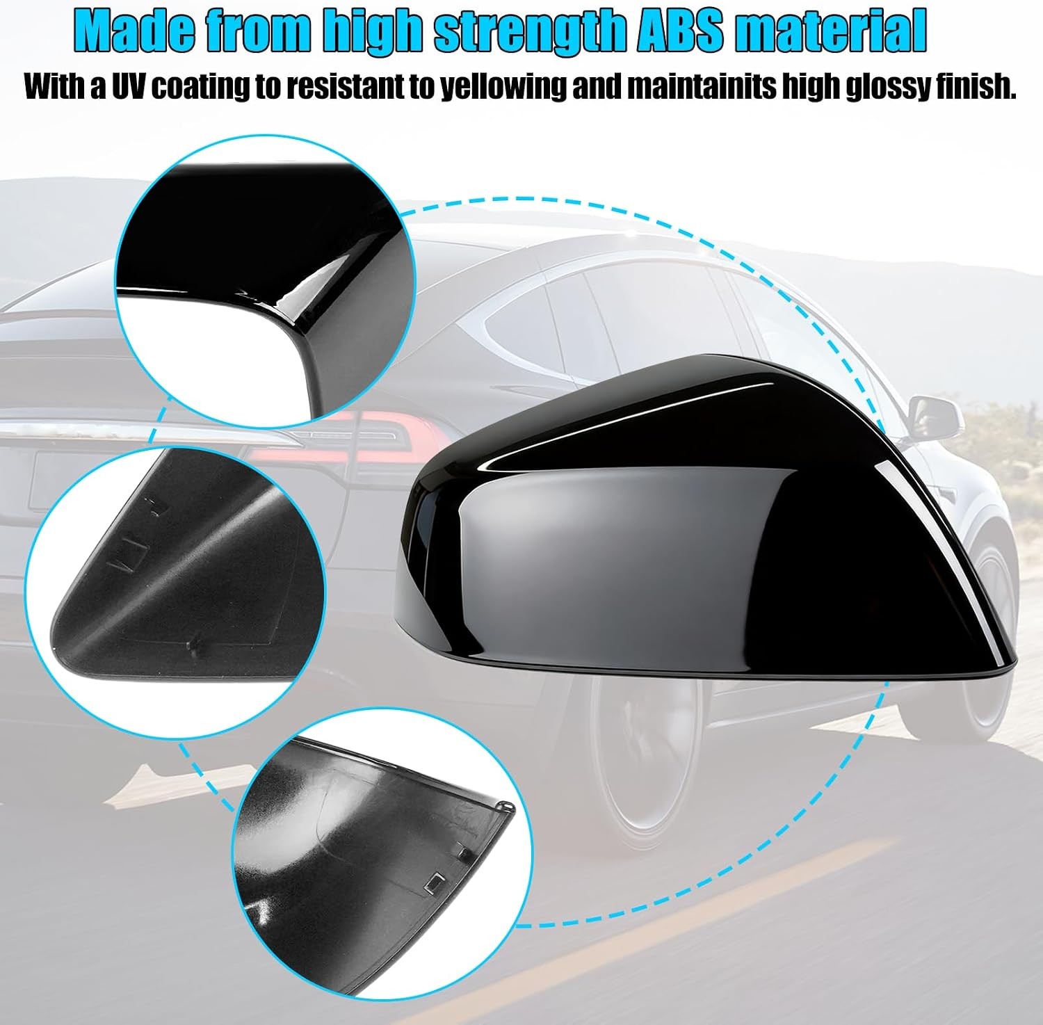 Tesla Model X Mirror Cover 2016-2025 Right Passenger Side Clip-on Cover Cap
