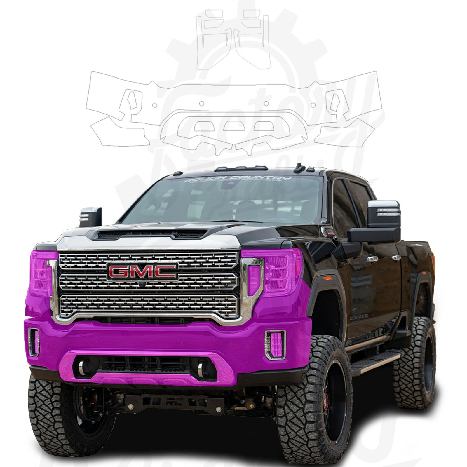 Stone Guard Protection Film Clear Bra PPF For GMC Sierra 3500HD Denali 20-22 B-L