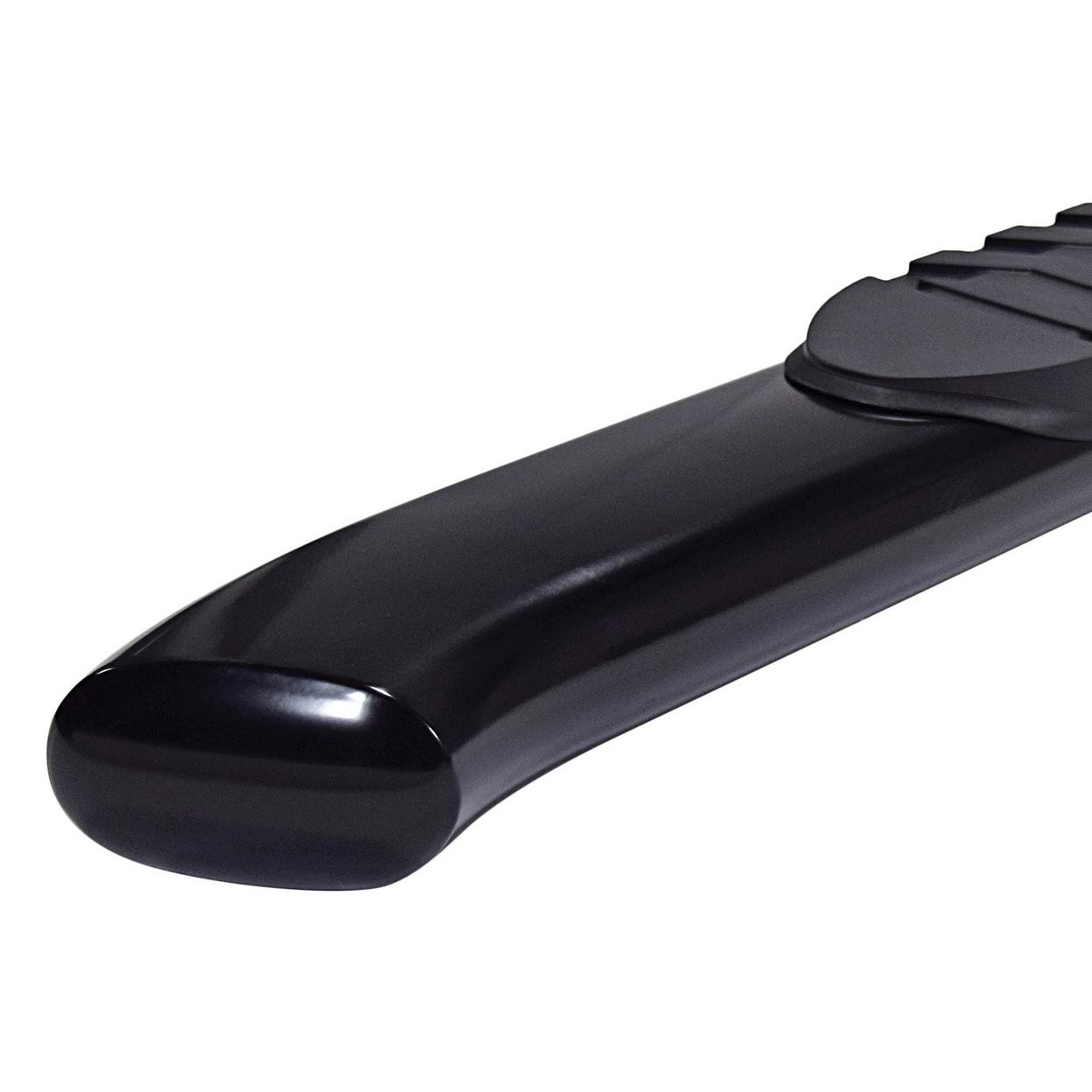TrailFX A7050B W/Step Pads W/Bed Step 5 In Oval Straight Pwdr Ctd Black Steel