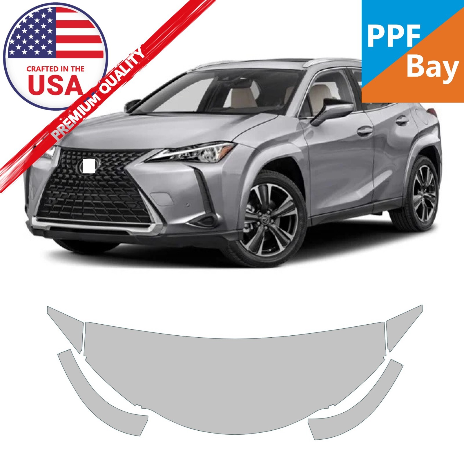 For Lexus UX/UX F Sport 2025 Hood/Fender 24″ Paint Protection Film PreCutKit PPF