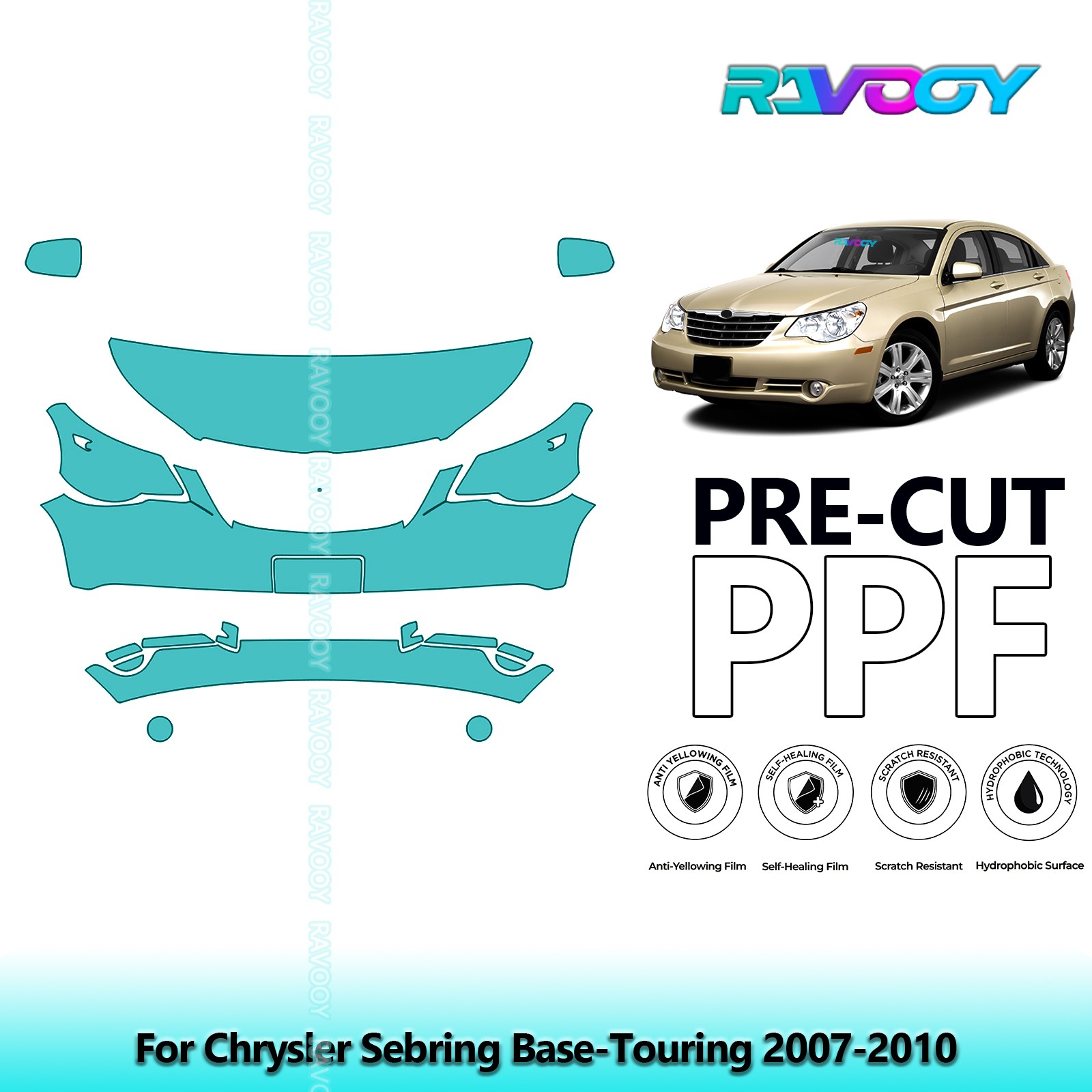 PreCut Paint Protection PPF Kit For Chrysler Sebring Base-Touring 2007-2010