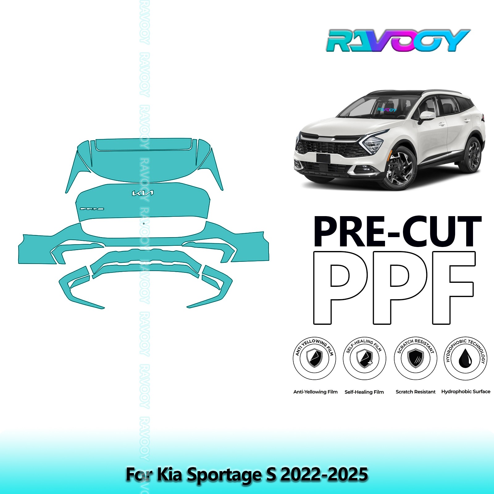 PreCut Paint Protection PPF Kit For Kia Sportage S 2022-2025