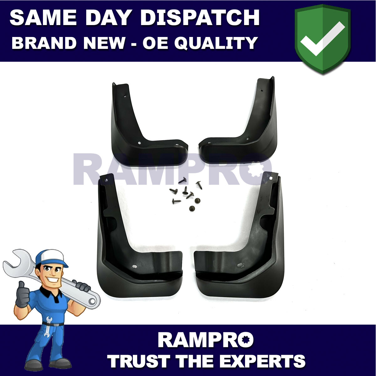 Tailored Mud Flaps Set of 4 For Ford Focus Hatchback 2012-2018 Rampro