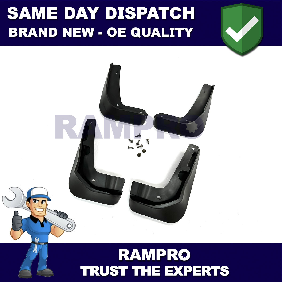 Tailored Mud Flaps Set of 4 For Ford Focus Hatchback 2012-2018 Rampro