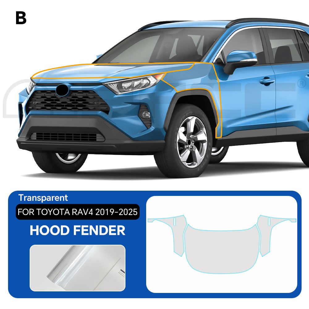 Toyota RAV4 2019-2025 Full Front PreCut Paint Protection Film TPU Clear Bra PPF