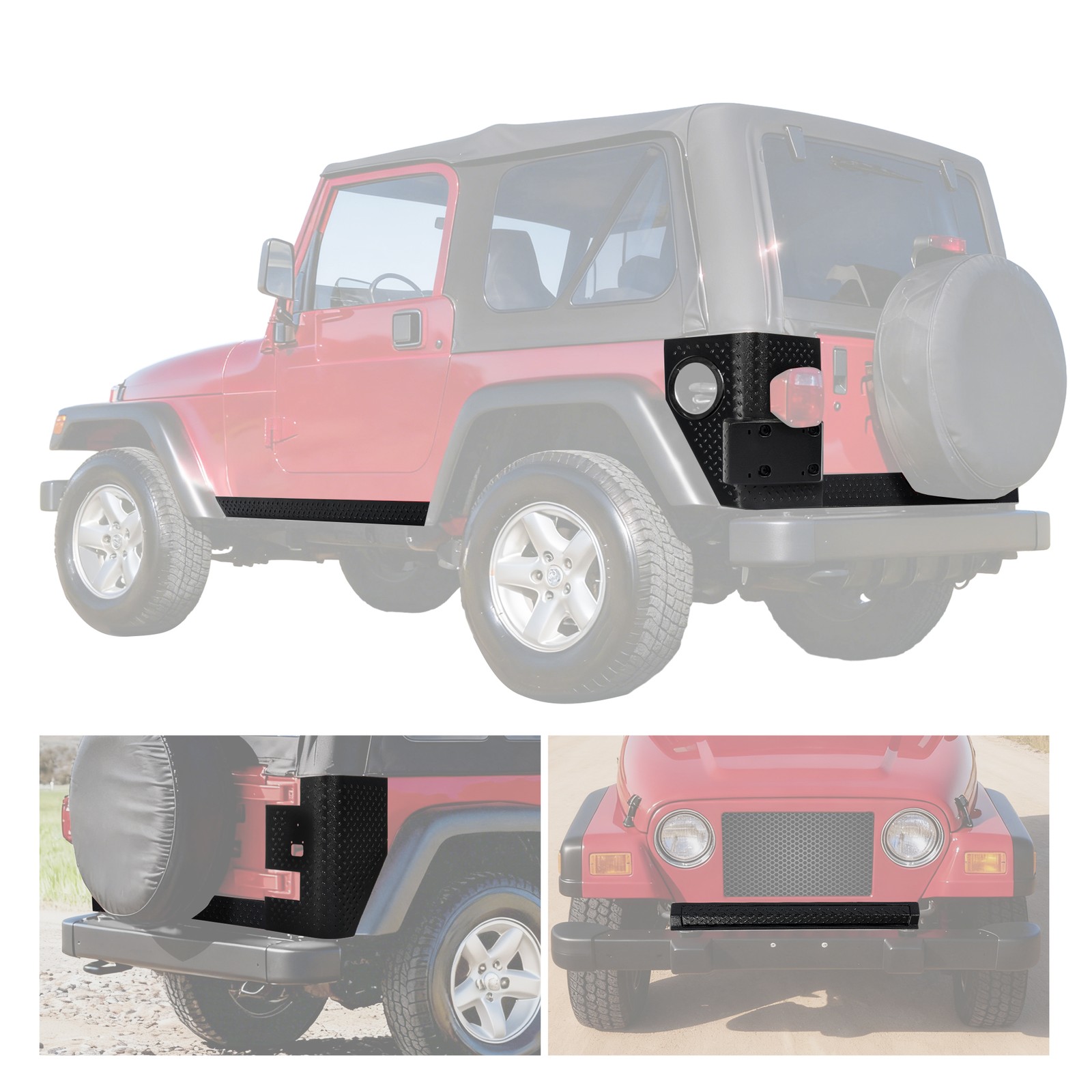 Body Armor Kit Corner Guards Fits 1997-2006 JEEP WRANGLER TJ 6pcs Textured