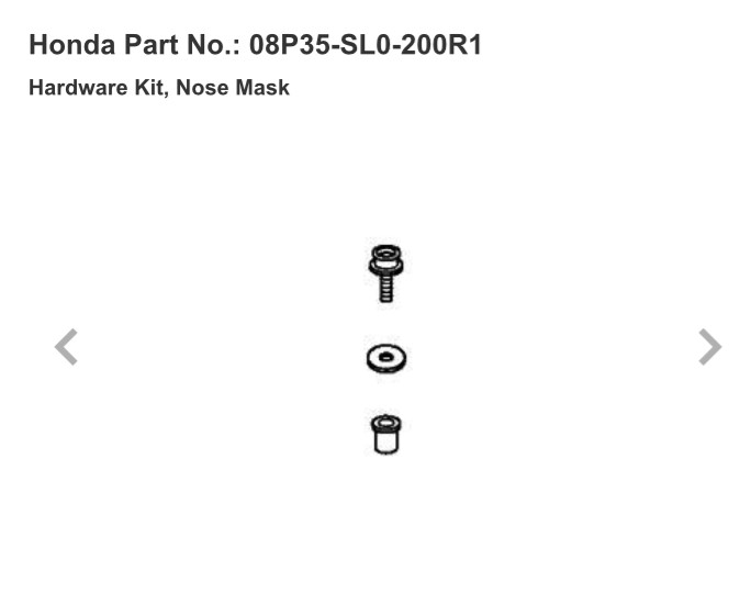 1992-2018 Genuine Honda Front Bumper Nose Mask Hardware Kit OEM 08P35-SL0-200R1