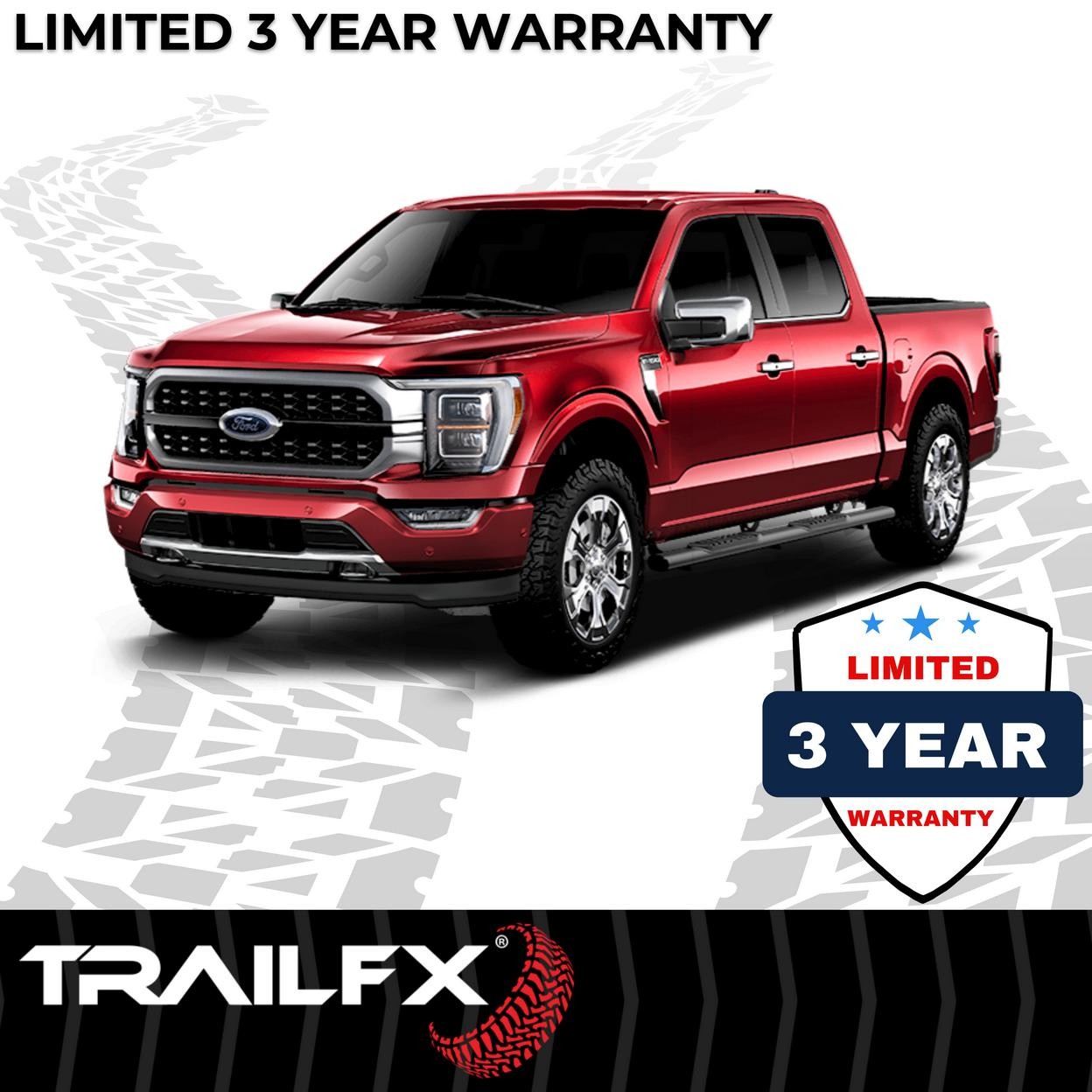 TrailFX A7014B 5 Inch Oval Straight Powder Coated Black Steel Rocker Panel Mount