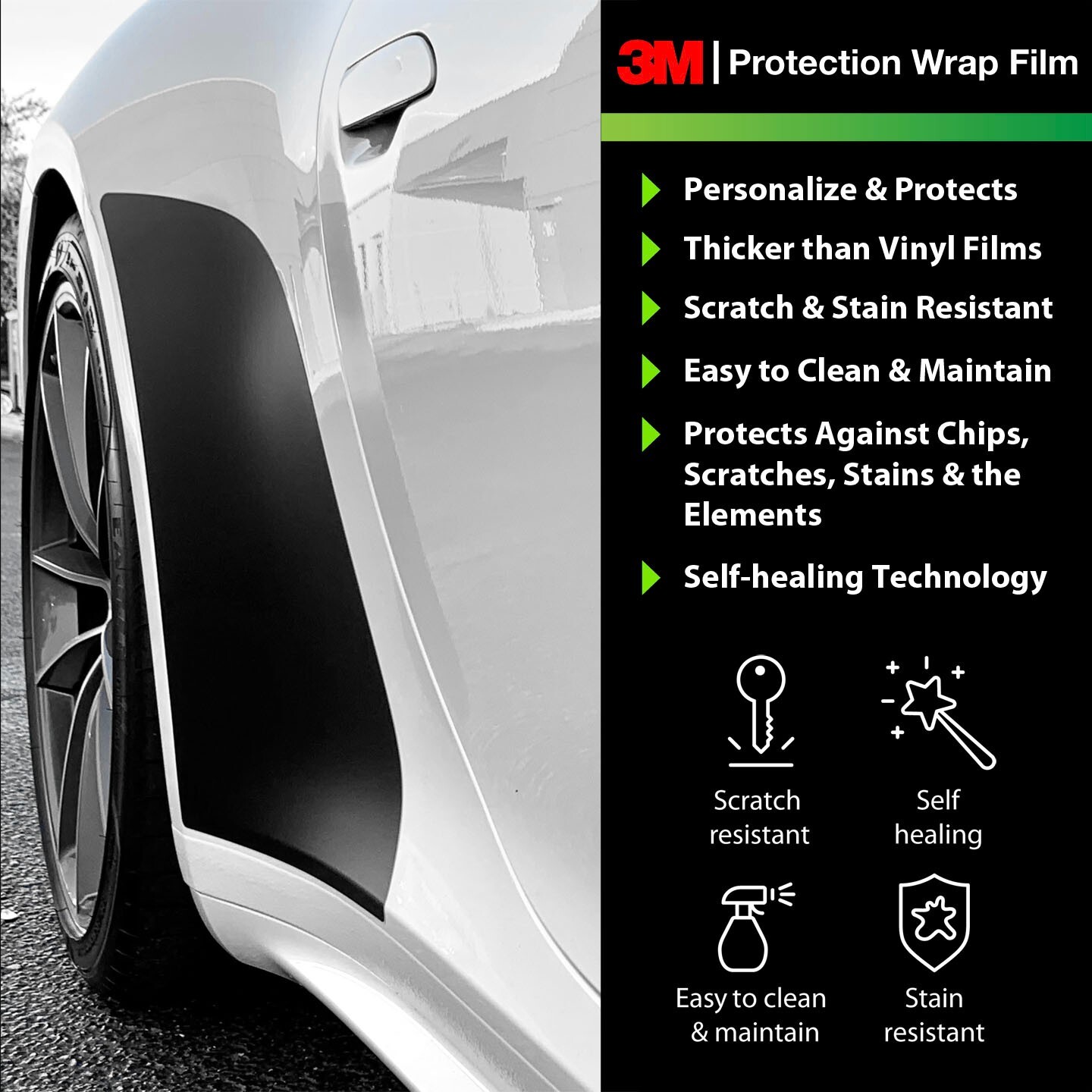 2019-26 Porsche 992 911 Matte Black Stone Guard Set – 3M Protection Film Series