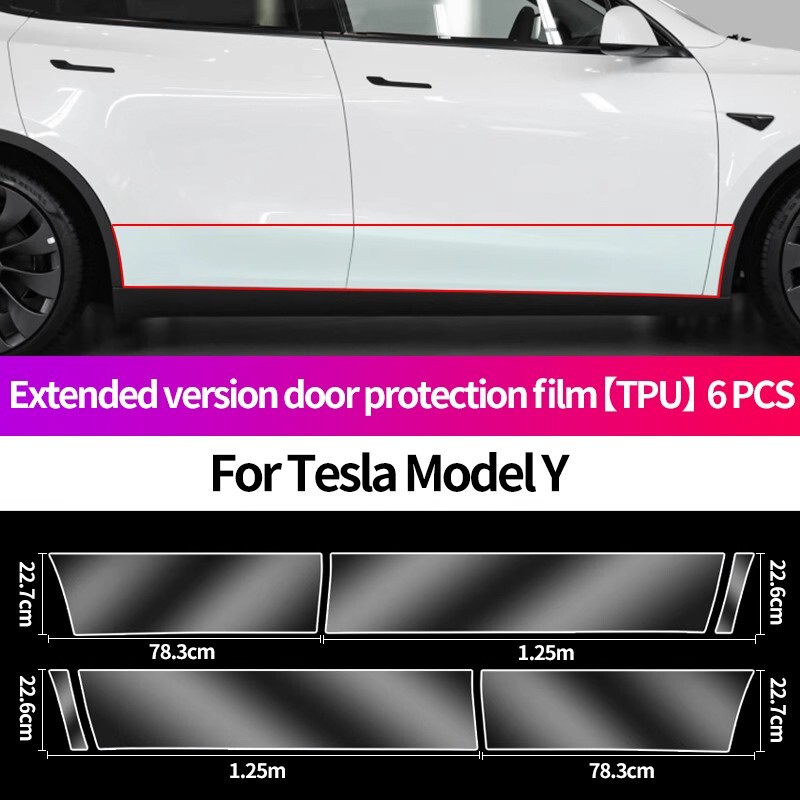 Precut Car Body Side Door Panel Clear Protection Film Repair Sticker For Tesla Y