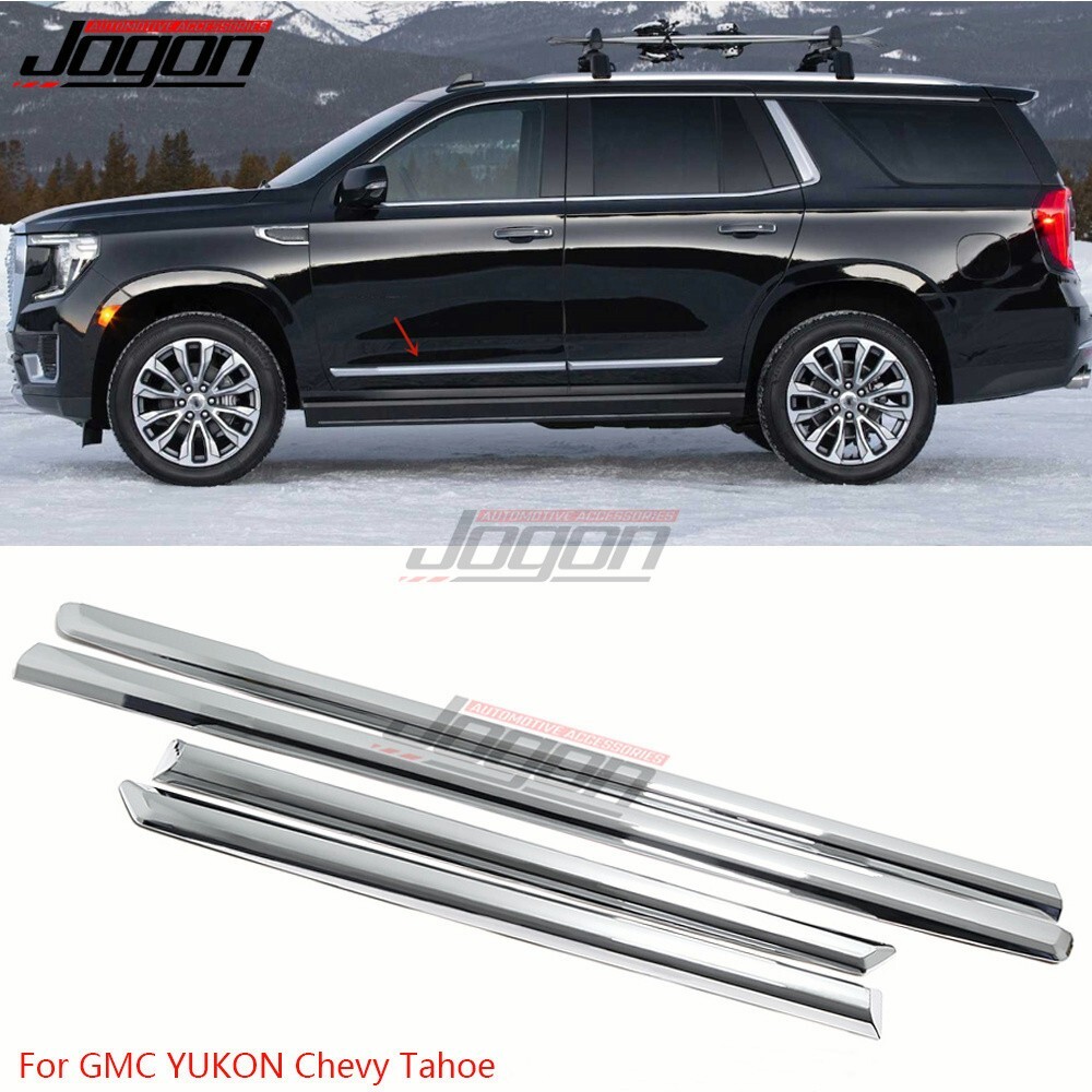 Side Door Body Guard Molding Trim For GMC YUKON Denali Chevy Tahoe 2021 2022-23
