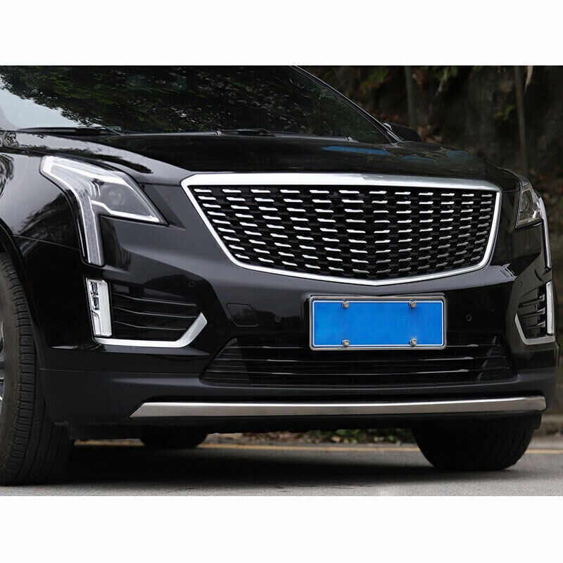 For Cadillac XT5 2020-2026 Silver Steel Front Bumper Bottom Protector Strip 1p
