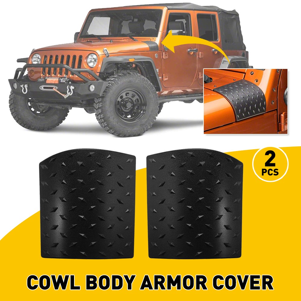 Cowl Body Armor Side Corner Guard Cover for 2007-2018 Jeep Wrangler JK Unlimited