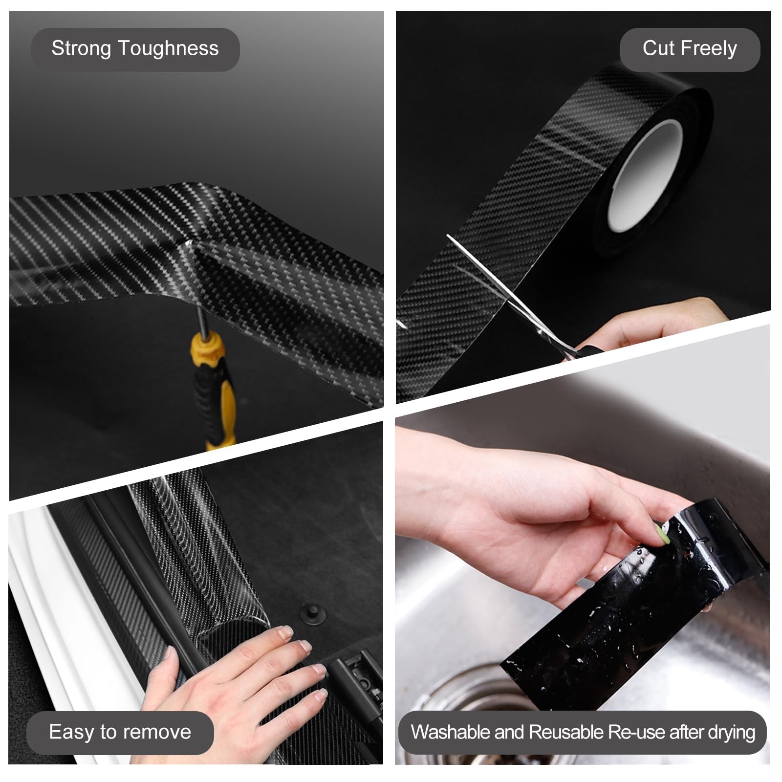 Storystore Universal Car Door Edge Guard, 4In x 33Ft x 33Ft, Black