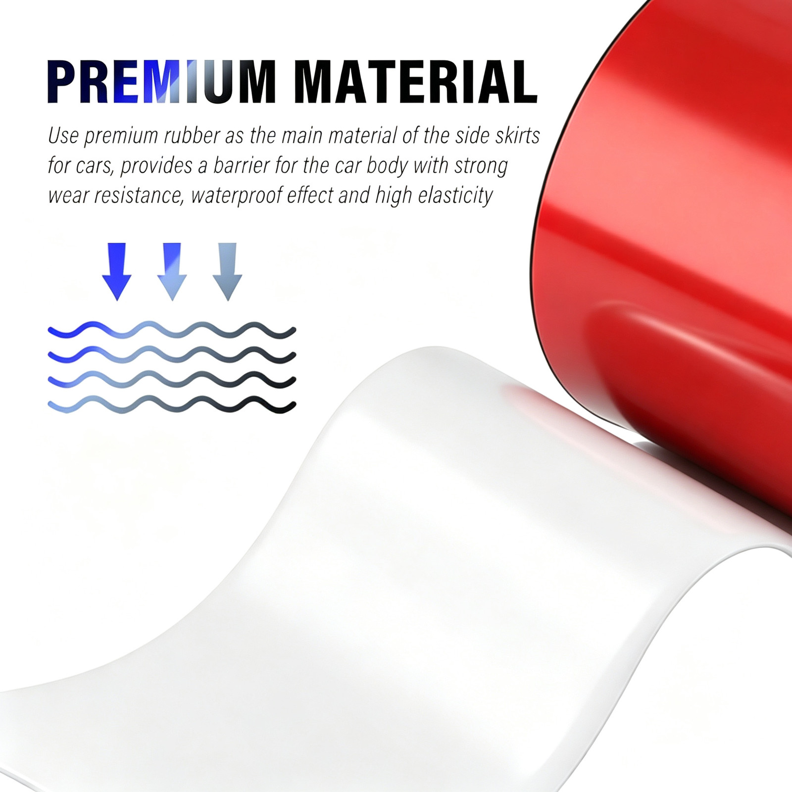 For Chevrolet Vehicle Rubber Side Skirt Rocker Panel Trim Bumper Protector Strip