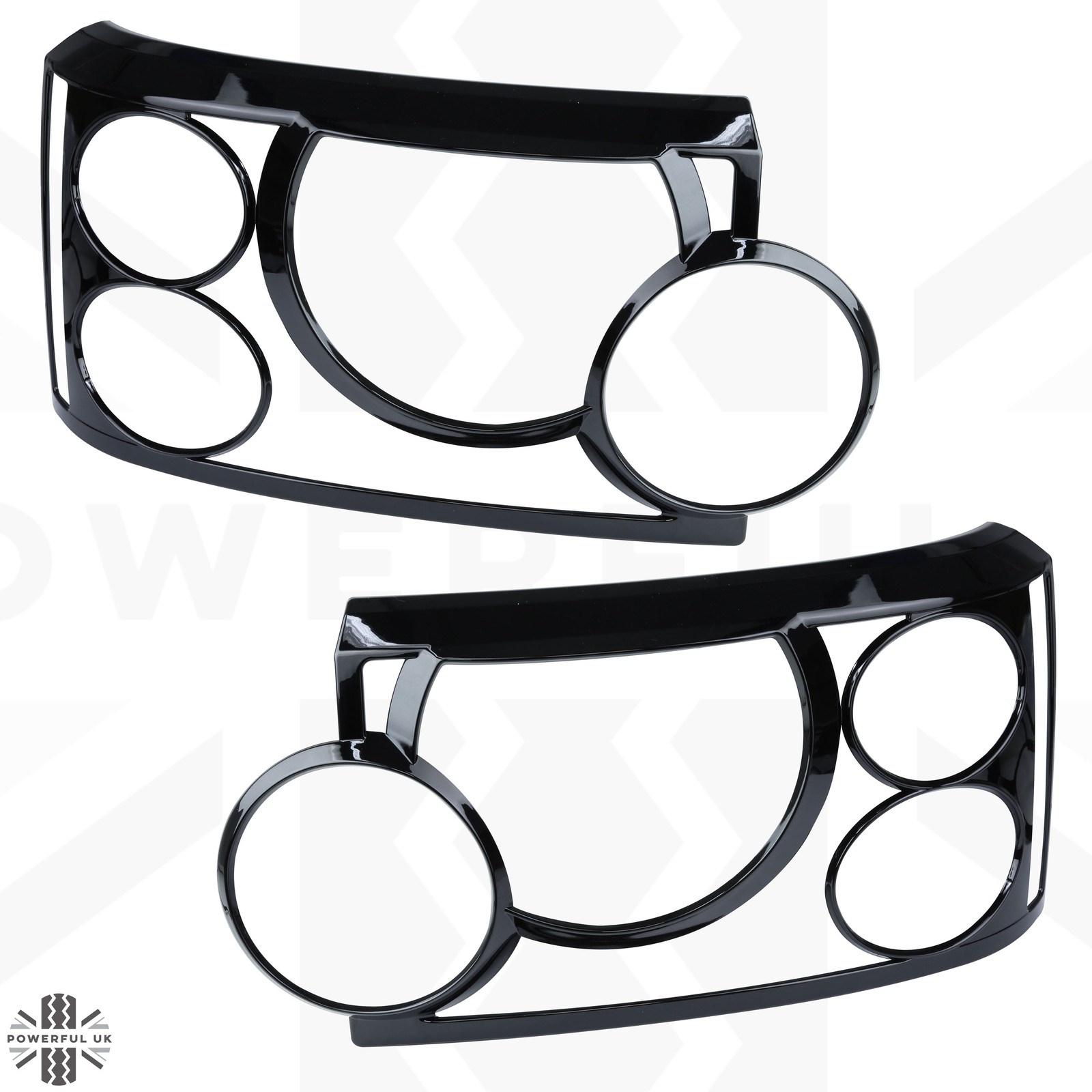 Headlight Guards in Gloss Black for Range Rover L322 2006-2009 Lamp Trim Covers