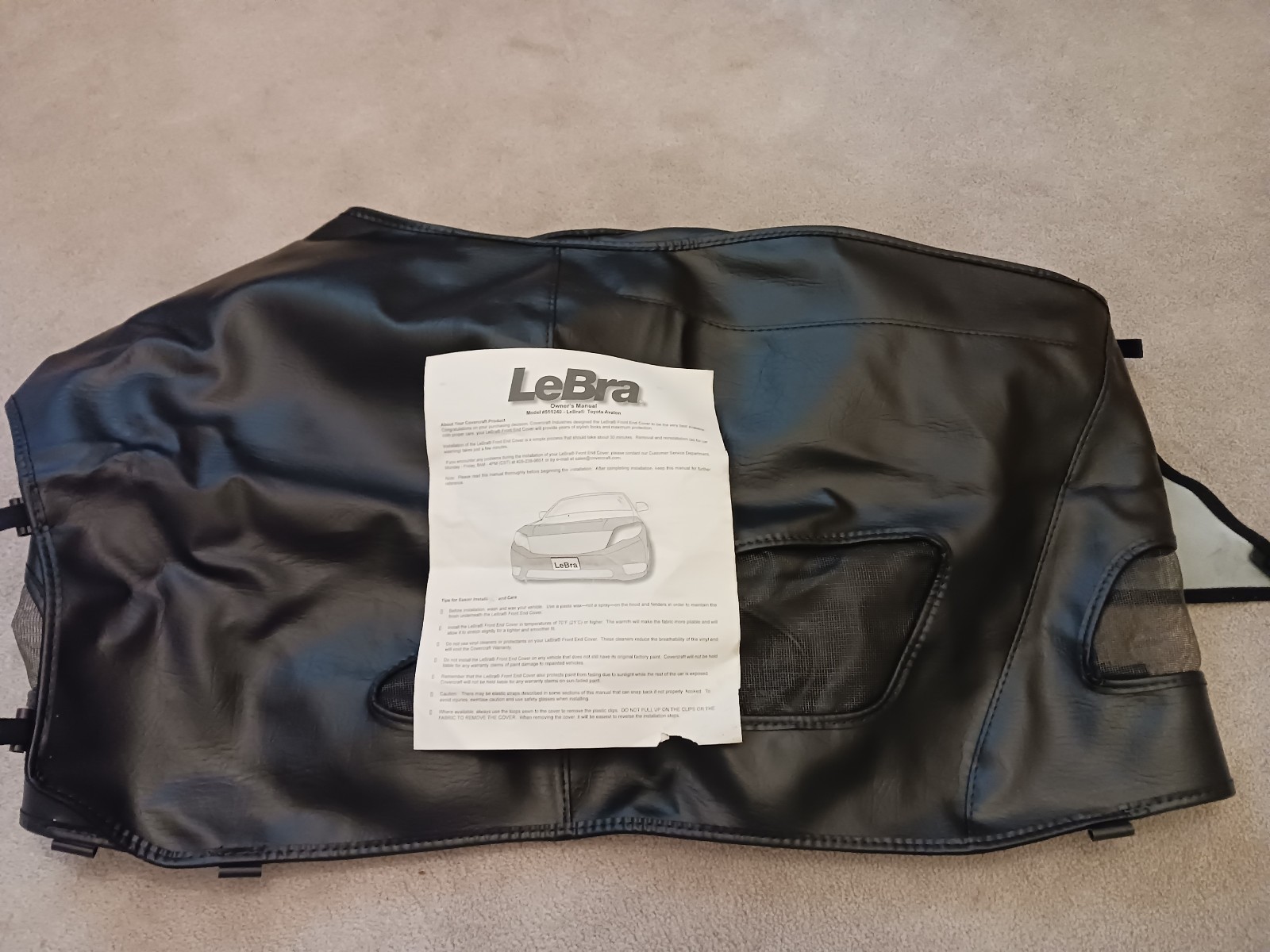 551240 Covercraft LeBra 2011-2012 Toyota Avalon – BOTTOM BUMPER SECTION ONLY