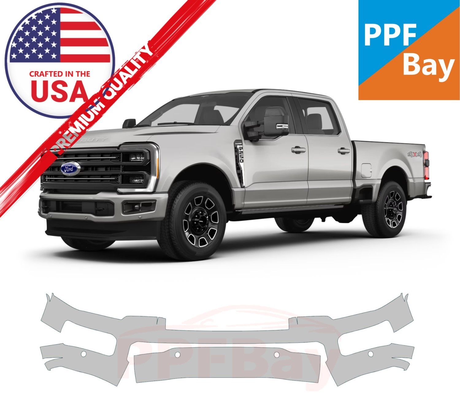 For Ford Super Duty F250/F350 2023-2026 Bumper Paint Protection Film PreCut PPF
