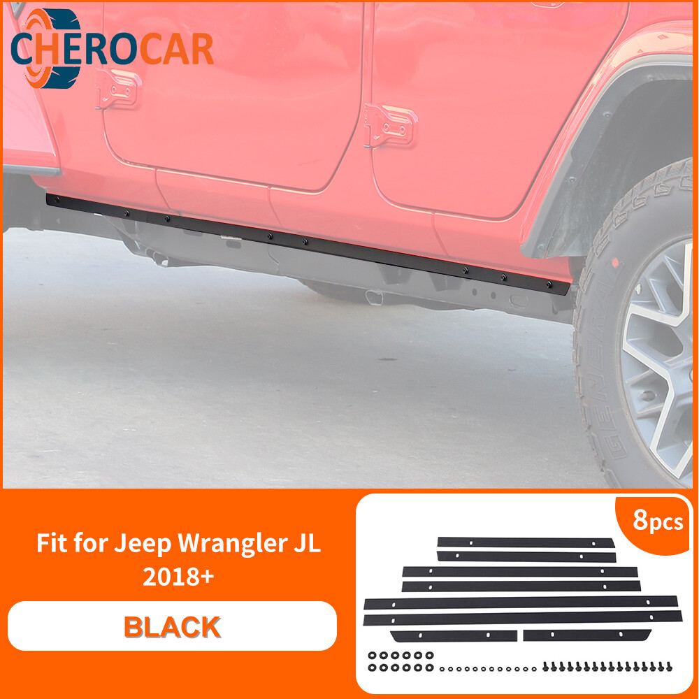 Pinch Weld Cover Rocker Panel Guard Trim Kit for 2018+ Jeep Wrangler JL Exterior