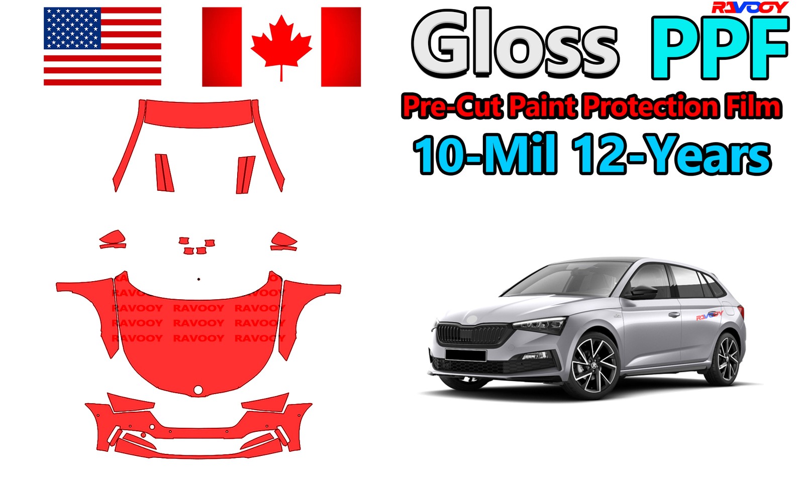 PreCut PPF Paint Protection Film For Skoda Scala SE 2019-2023