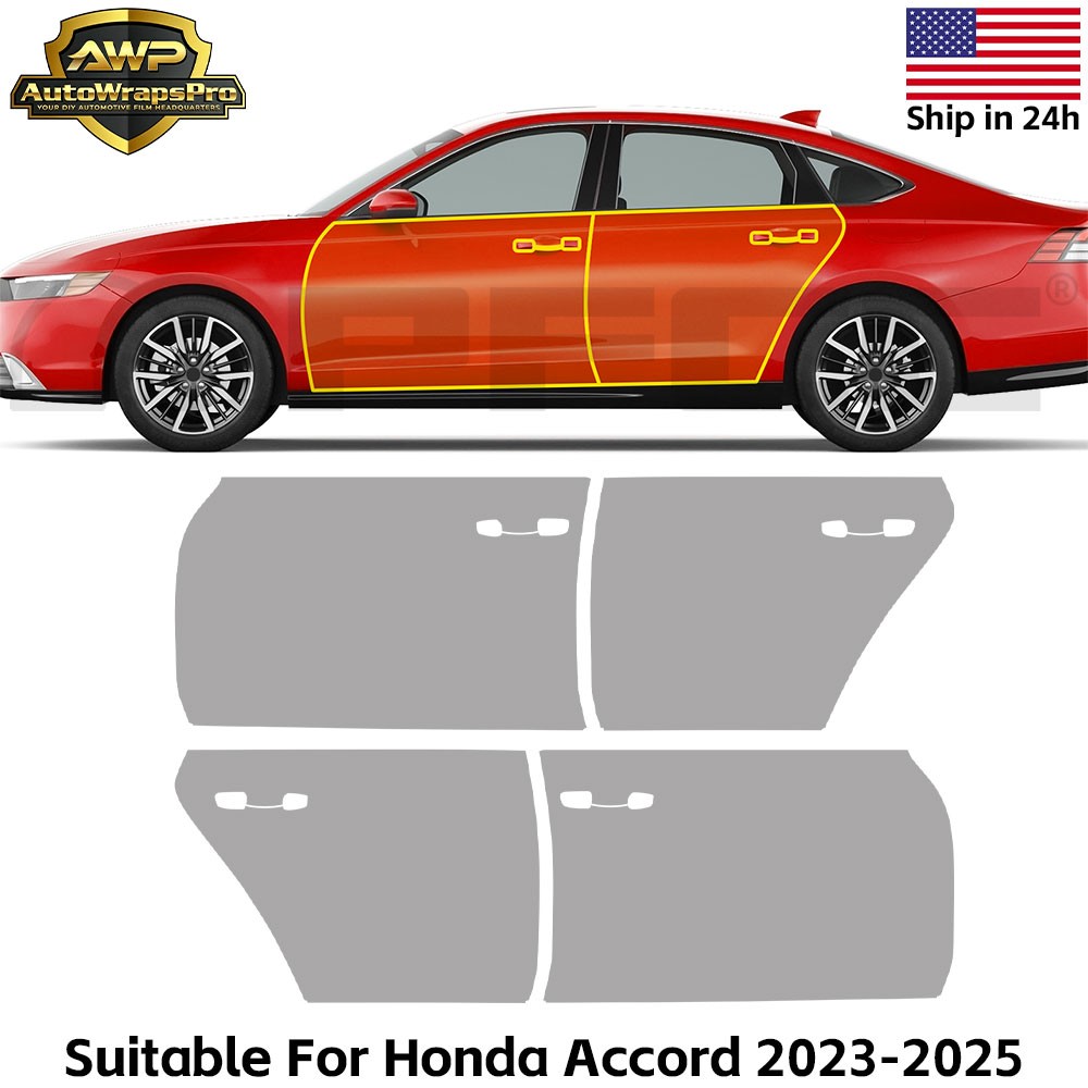 Honda Accord 2023-2025 Doors PreCut Paint Protection Film Gloss Clear Bra PPF
