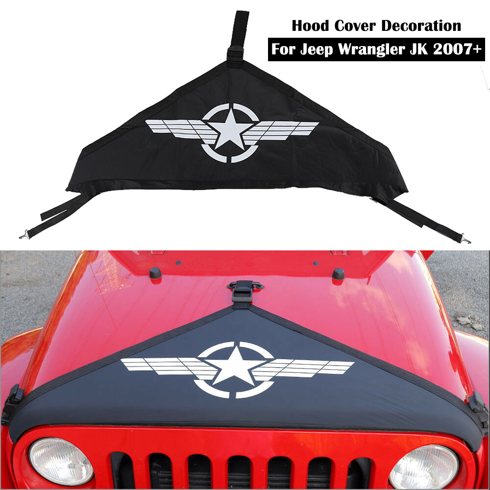 Front Hood Cover End Bra T-Style Protector Decoration For Jeep Wrangler JK 07-18